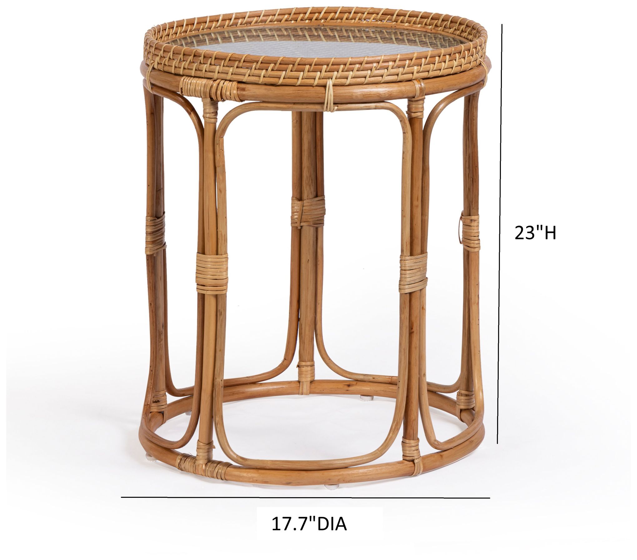 Image 7 Lindy Rattan Side Table more views