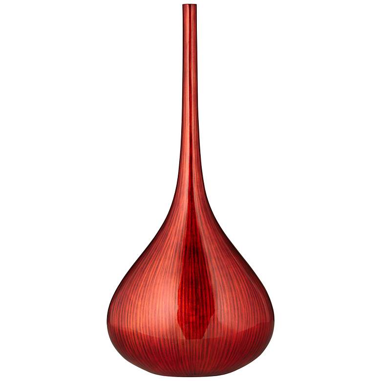 Image 1 Line Large Neon Red Bottle 23 1/2 inch High Vase