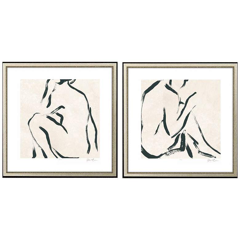 Image 1 Line Study II 23"W x 23"H Framed Art Set of 2