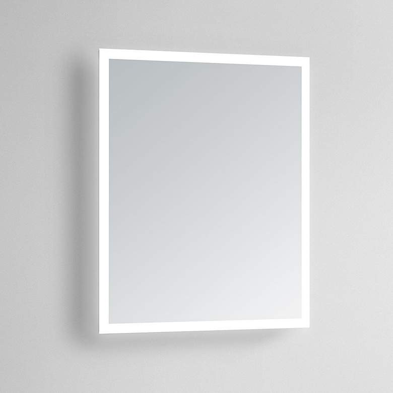 Image 1 Linea 24 inch x 32 inch Rectangular LED Lighted Vanity Wall Mirror