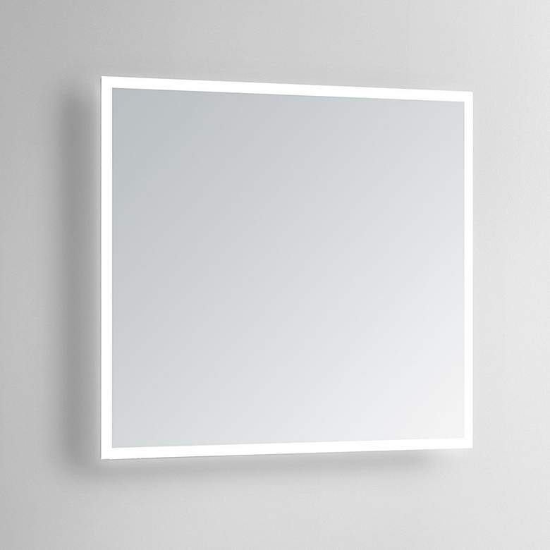 Image 1 Linea 40" Square LED Lighted Bathroom Vanity Wall Mirror