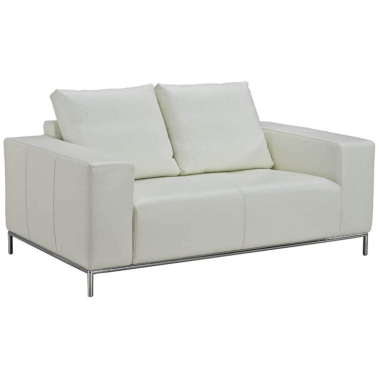Image 1 Linea White Leather Upholstered Loveseat