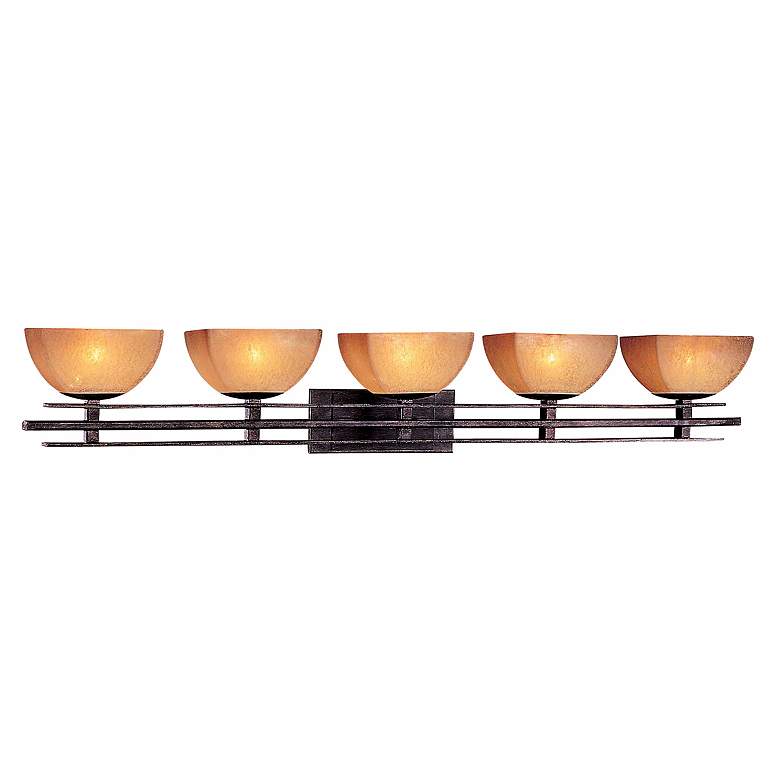 Image 1 Lineage Collection 48 1/4 inchW Iron Oxide 5-Light Bath Light