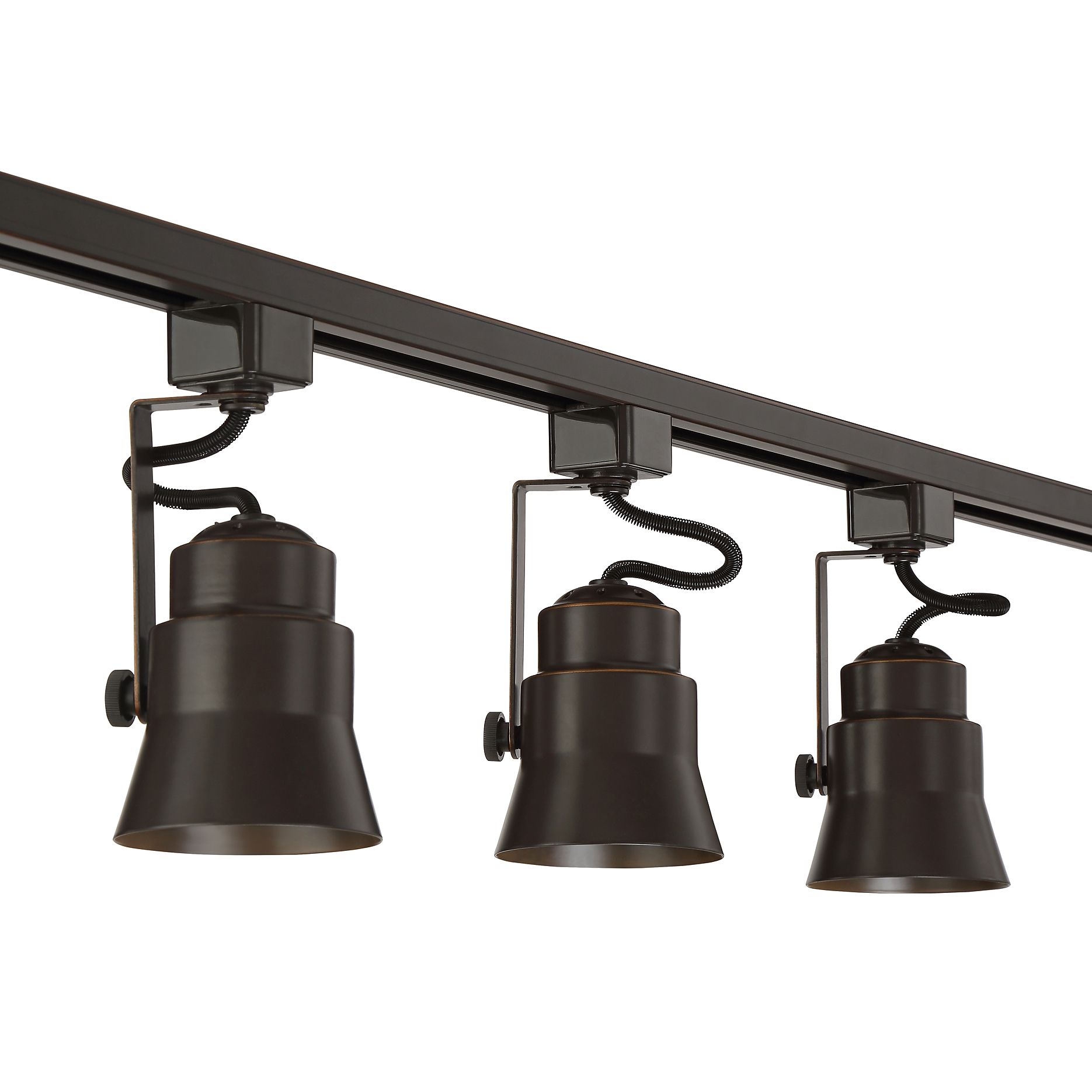 Linear 3Light Bronze Finish PlugIn Track Light with LED Bulbs