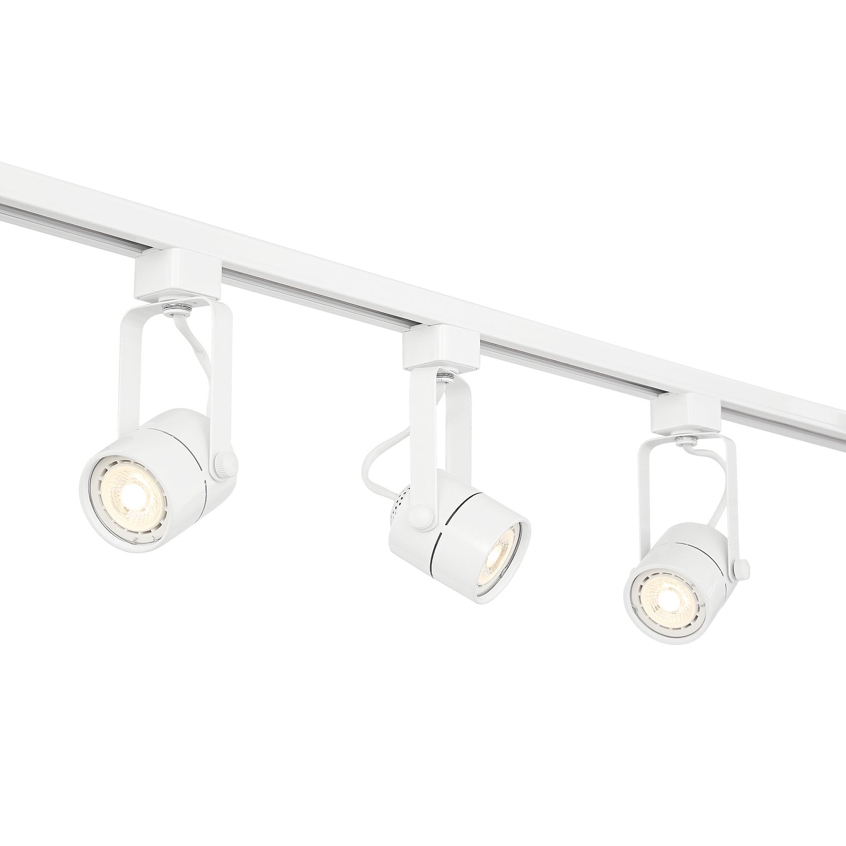 Linear 3Light White Finish LED Bullet Lights PlugIn Track Light Kit