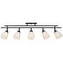 Linear 36" Wide White Glass 5-Light Track Fixture Ceiling Light