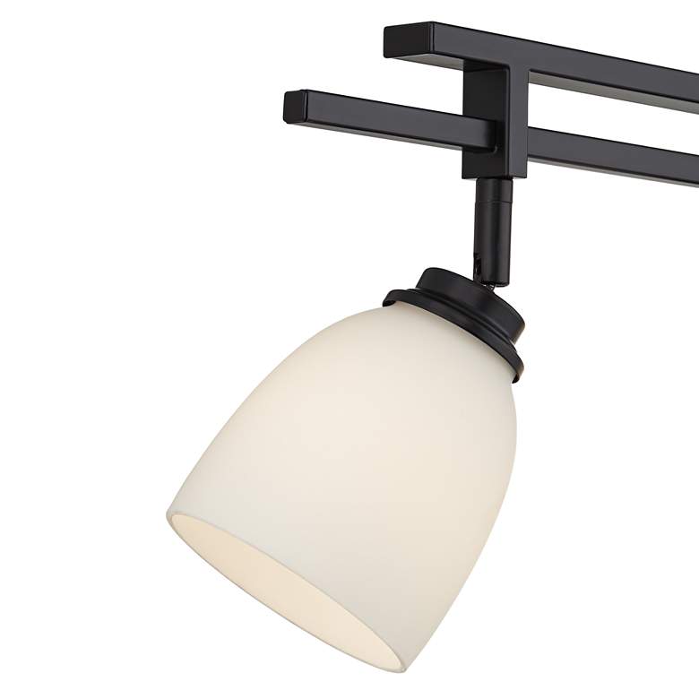 Image 3 Linear 36" Wide White Glass 5-Light Track Fixture Ceiling Light more views