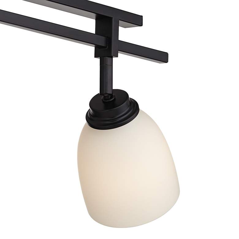 Image 4 Linear 36" Wide White Glass 5-Light Track Fixture Ceiling Light more views