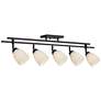 Linear 36" Wide White Glass 5-Light Track Fixture Ceiling Light
