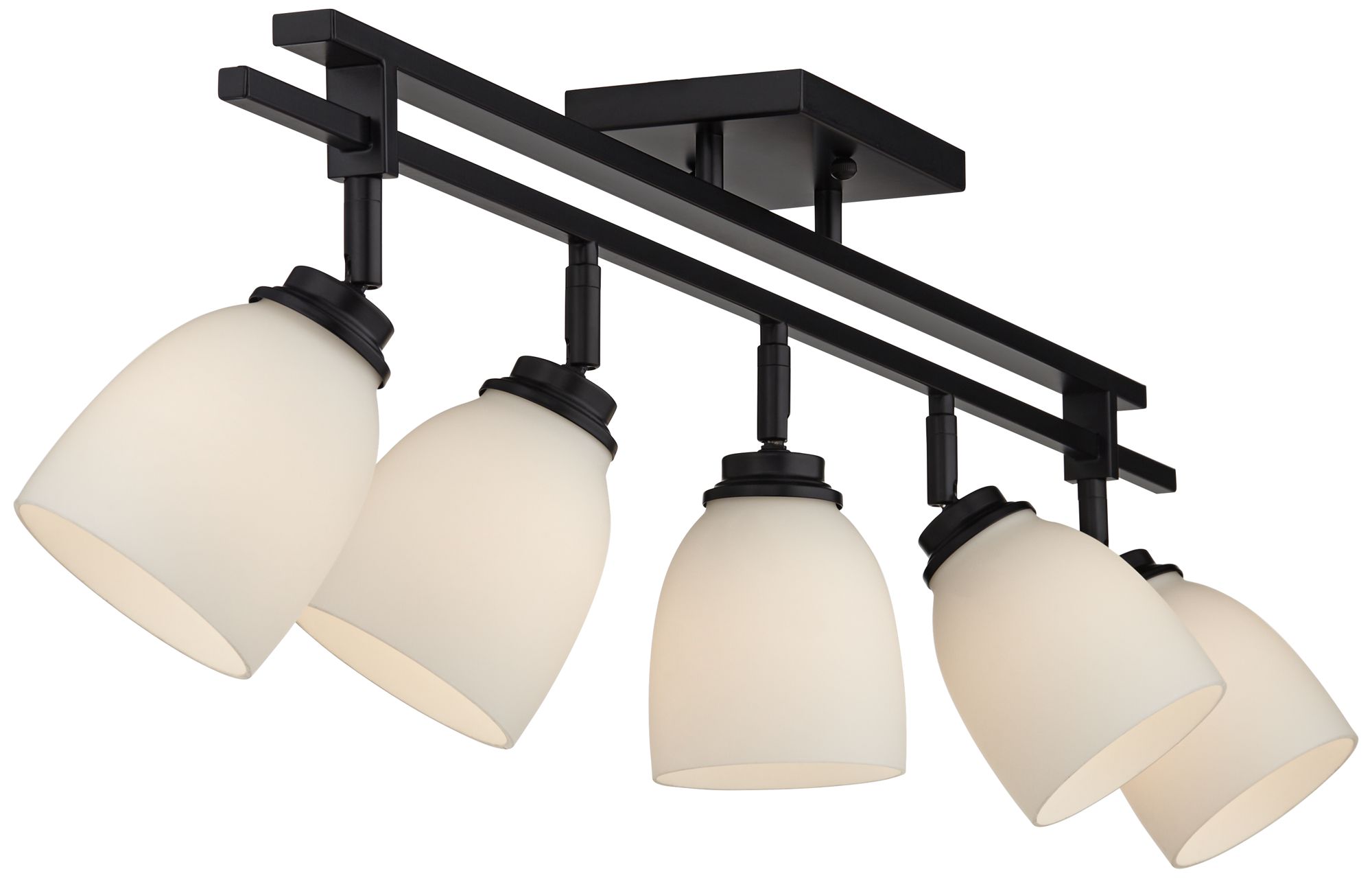 Linear 36" Wide White Glass 5-Light Track Fixture Ceiling Light