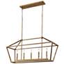 2_Linear 40" Wide Vintage Gold 5-Light Island Pendant