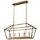 Linear 40" Wide Vintage Gold 5-Light Island Pendant
