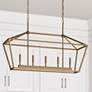 1_Linear 40" Wide Vintage Gold 5-Light Island Pendant
