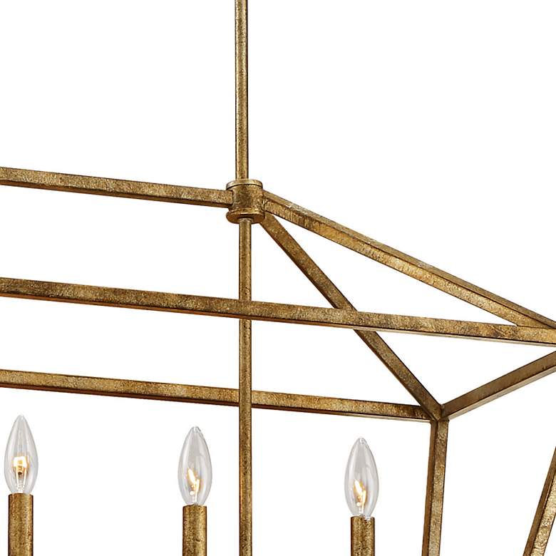 Image 3 Linear 40" Wide Vintage Gold 5-Light Island Pendant more views