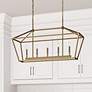 5_Linear 40" Wide Vintage Gold 5-Light Island Pendant more views
