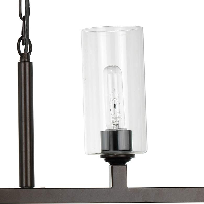 Image 2 Linear 62" Wide Oil-Rubbed Bronze 6-Light Island Chandelier more views