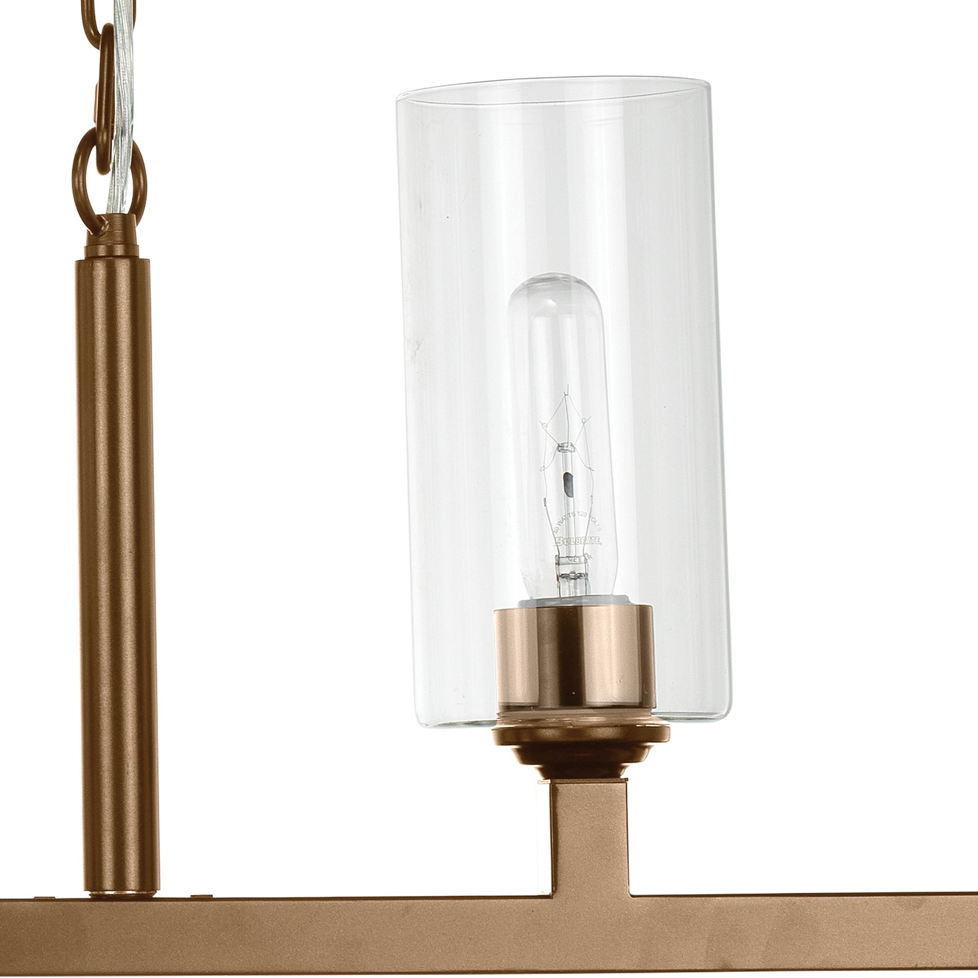 Image 3 Linear 62"W Antique Brass Metal 6-Light Island Chandelier more views