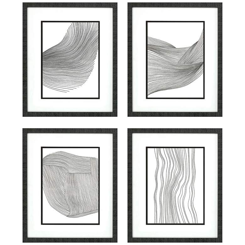 Image 2 Linear Acoustic 24 inch High 4-Piece Giclee Framed Wall Art Set