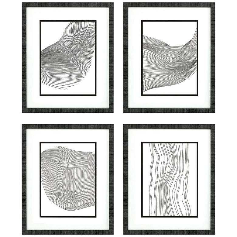 Image 2 Linear Acoustic 24" High 4-Piece Giclee Framed Wall Art Set