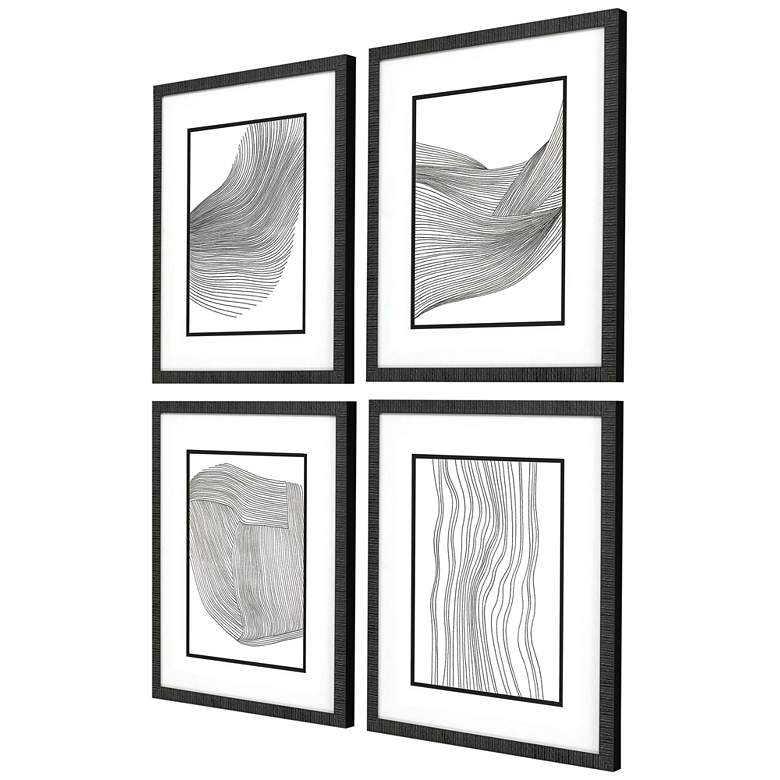 Image 4 Linear Acoustic 24" High 4-Piece Giclee Framed Wall Art Set more views