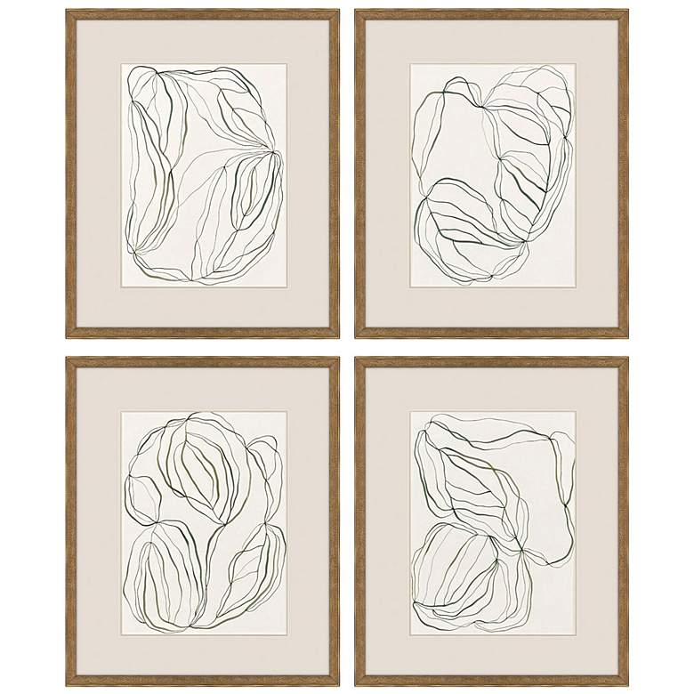 Image 1 Linear Composition 19"W x 23"H Framed Wall Art Set of 4