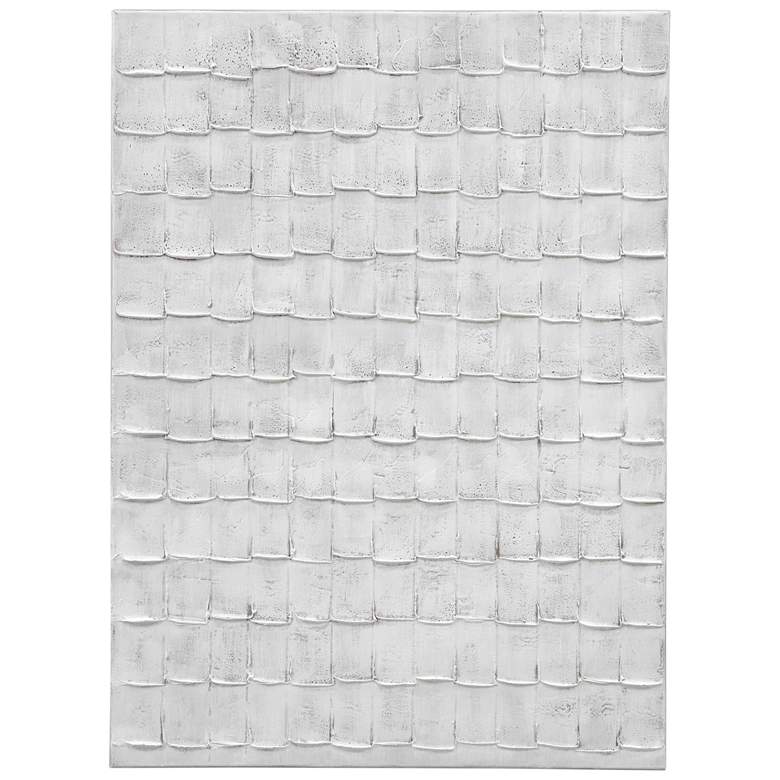 Image 1 Linear Marks 32" x 44" White Canvas Art