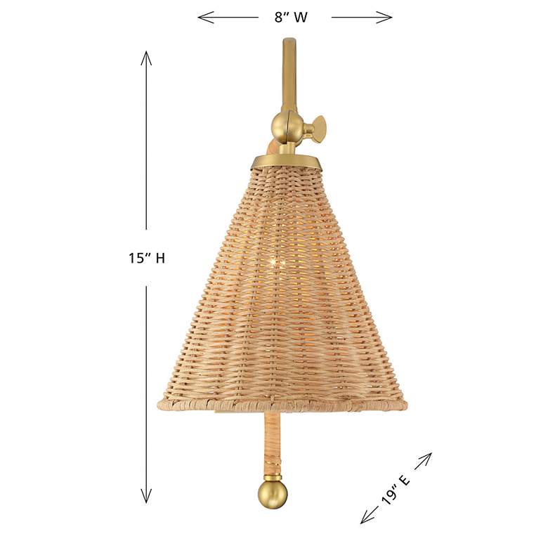 Image 6 Linell 1-Light Wall Sconce in Warm Brass more views