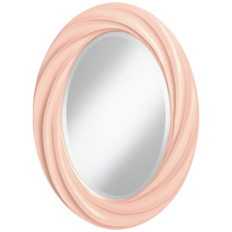 Image 1 Linen 30 inch High Oval Twist Wall Mirror