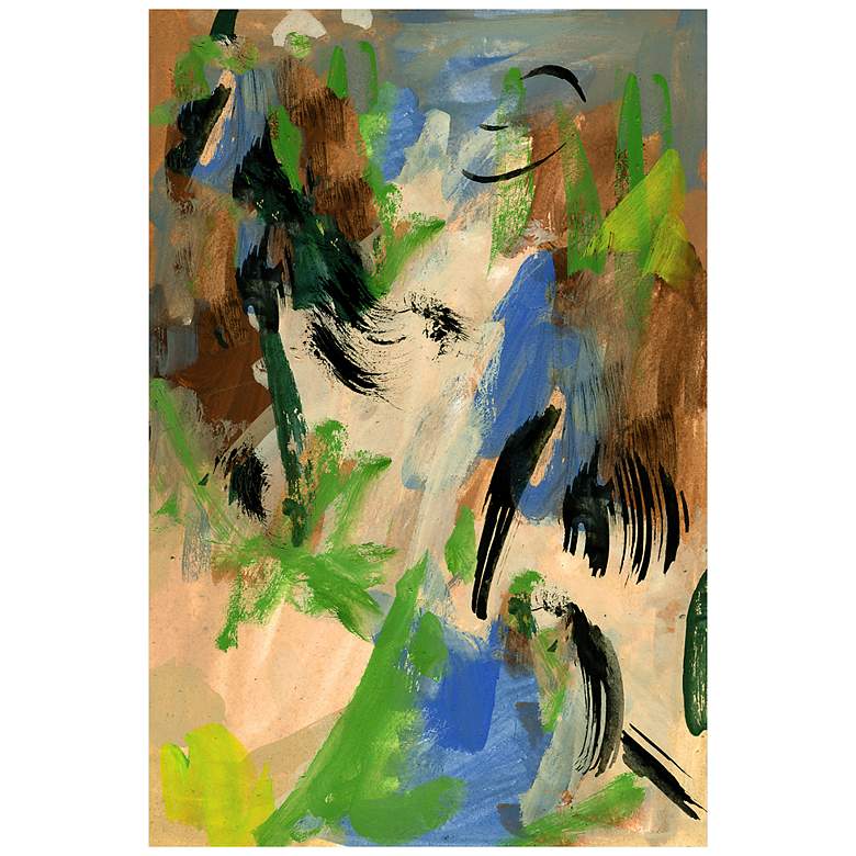 Image 3 Linen and Blues I 48"H Free Floating Tempered Glass Wall Art