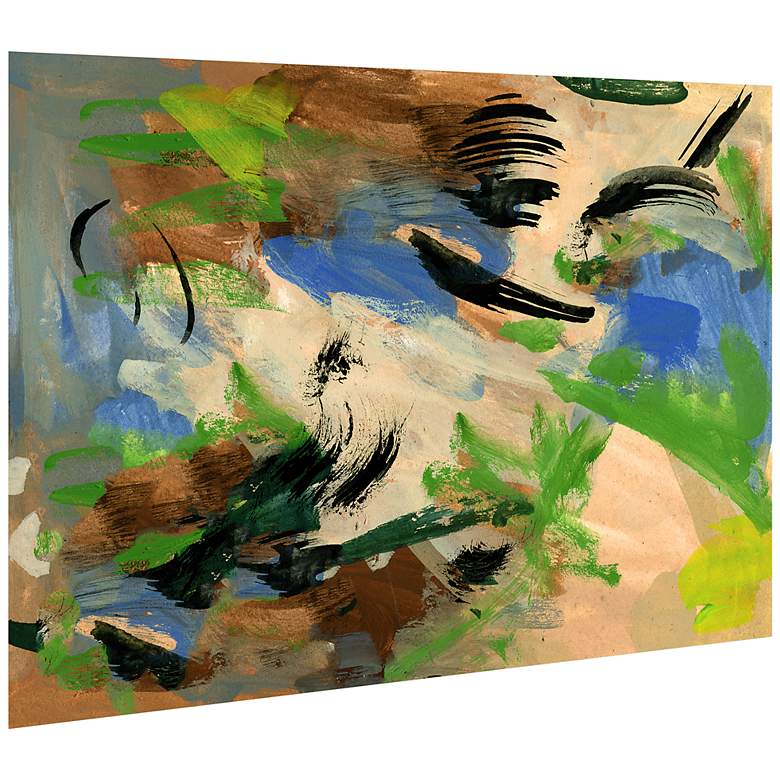 Image 5 Linen and Blues I 48"H Free Floating Tempered Glass Wall Art more views