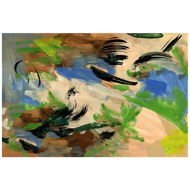 Image 7 Linen and Blues I 48"H Free Floating Tempered Glass Wall Art more views