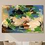 Linen and Blues II 48"H Free Floating Tempered Glass Wall Art in scene