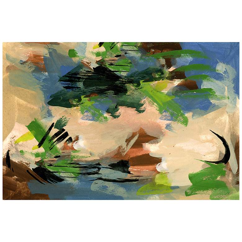 Image 7 Linen and Blues II 48"H Free Floating Tempered Glass Wall Art more views