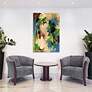 Linen and Blues II 48"H Free Floating Tempered Glass Wall Art in scene