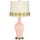 Linen Anya Table Lamp with Flower Applique Trim