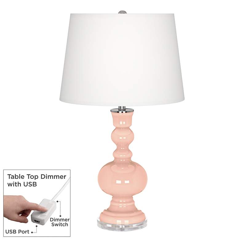 Image 1 Linen Apothecary Table Lamp with Dimmer
