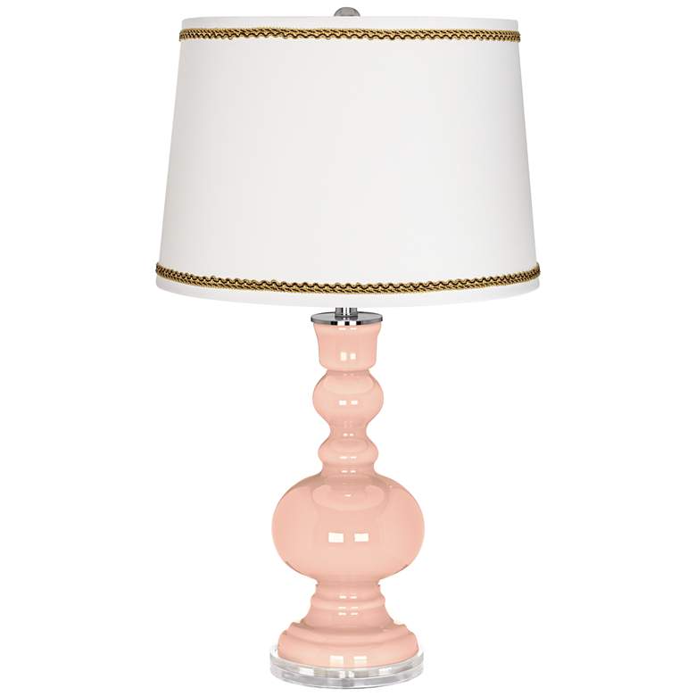 Image 1 Linen Apothecary Table Lamp with Twist Scroll Trim
