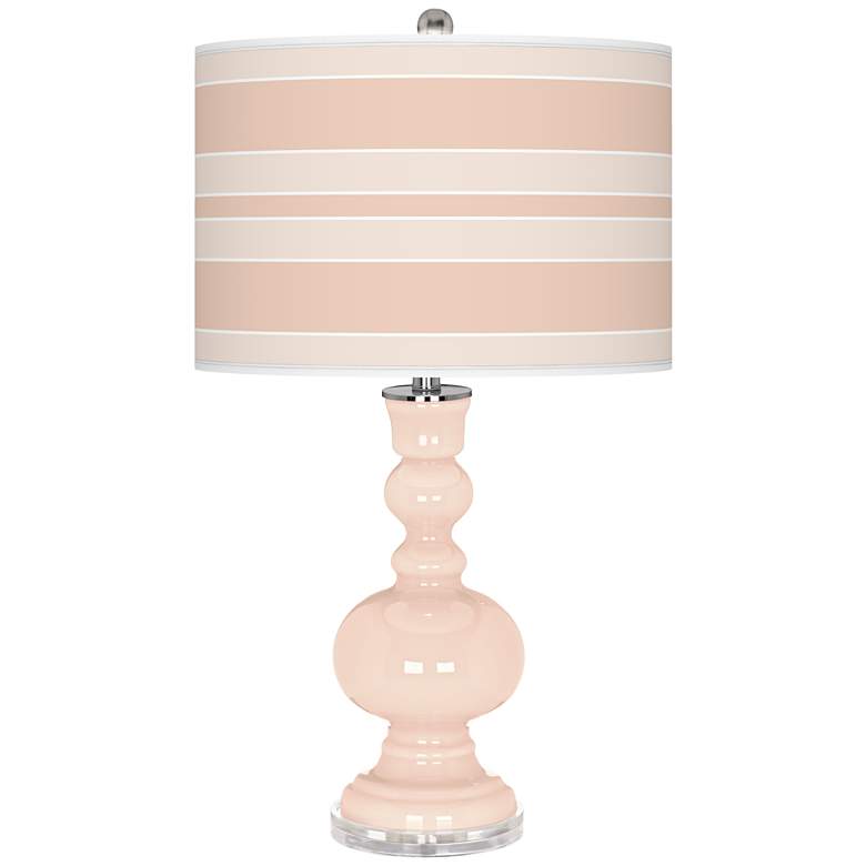 Image 1 Linen Bold Stripe Apothecary Table Lamp