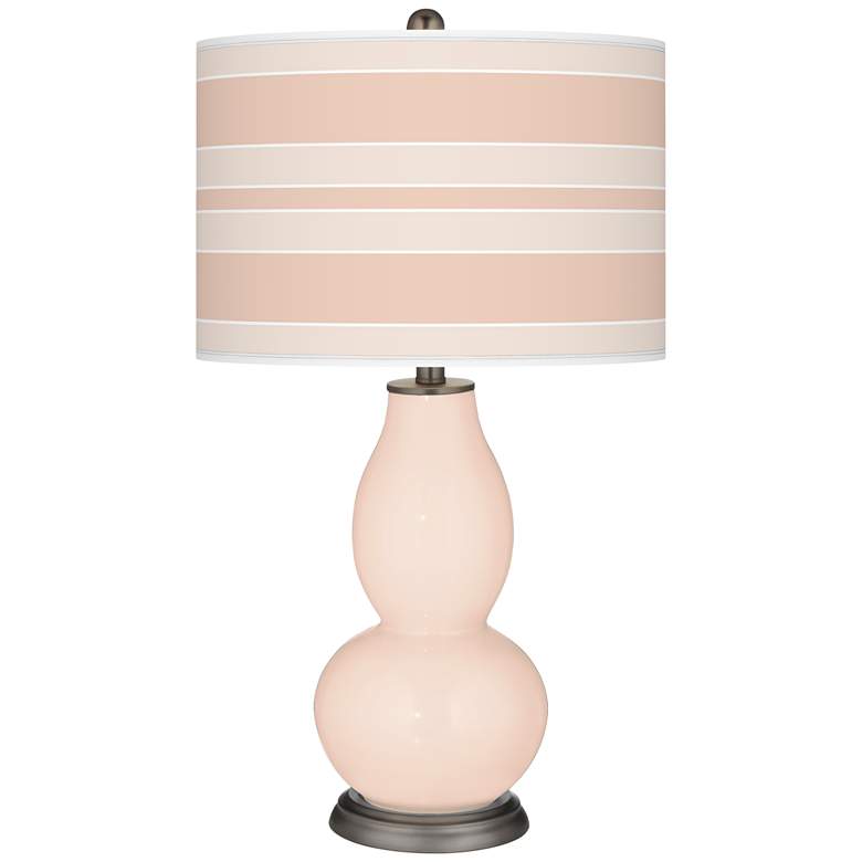 Image 1 Linen Bold Stripe Double Gourd Table Lamp