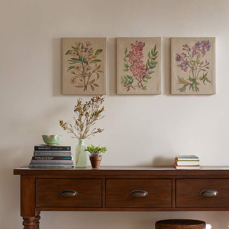 Image 1 Linen Botanicals 14 inch High 3-Piece Canvas Wall Art Set