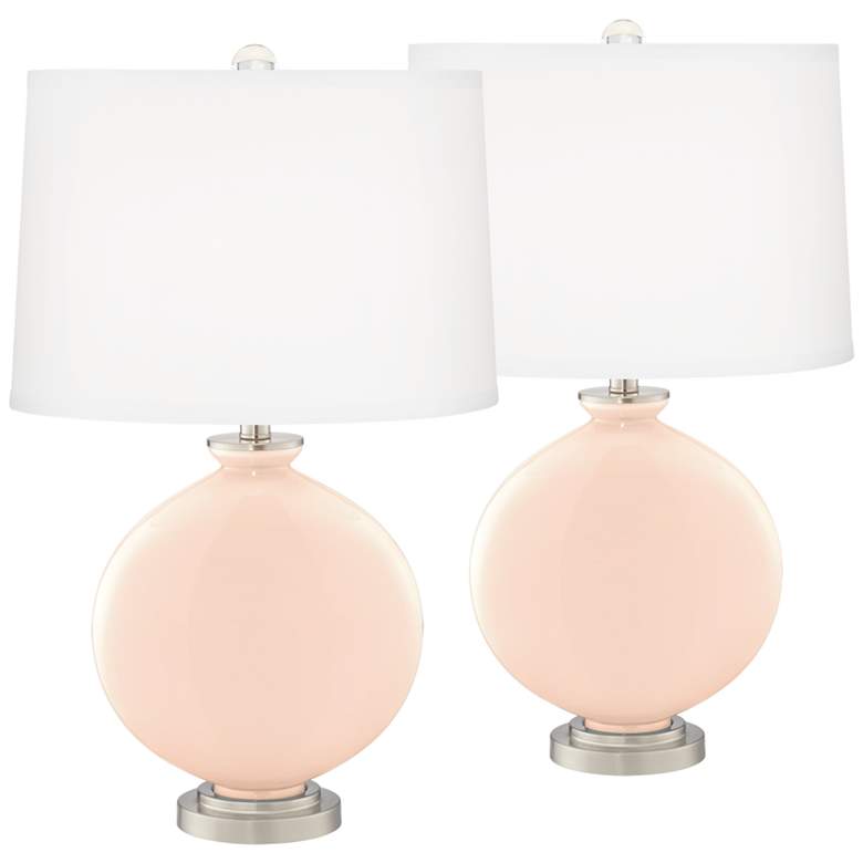 Image 2 Linen Carrie Table Lamp Set of 2 with Dimmers