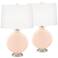 Linen Carrie Table Lamp Set of 2 with Dimmers