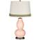 Linen Double Gourd Table Lamp with Scallop Lace Trim