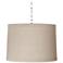 Linen Drum 16" Wide Brushed Steel Shaded Pendant