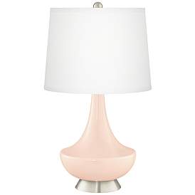 Image2 of Linen Gillan Glass Table Lamp with Dimmer