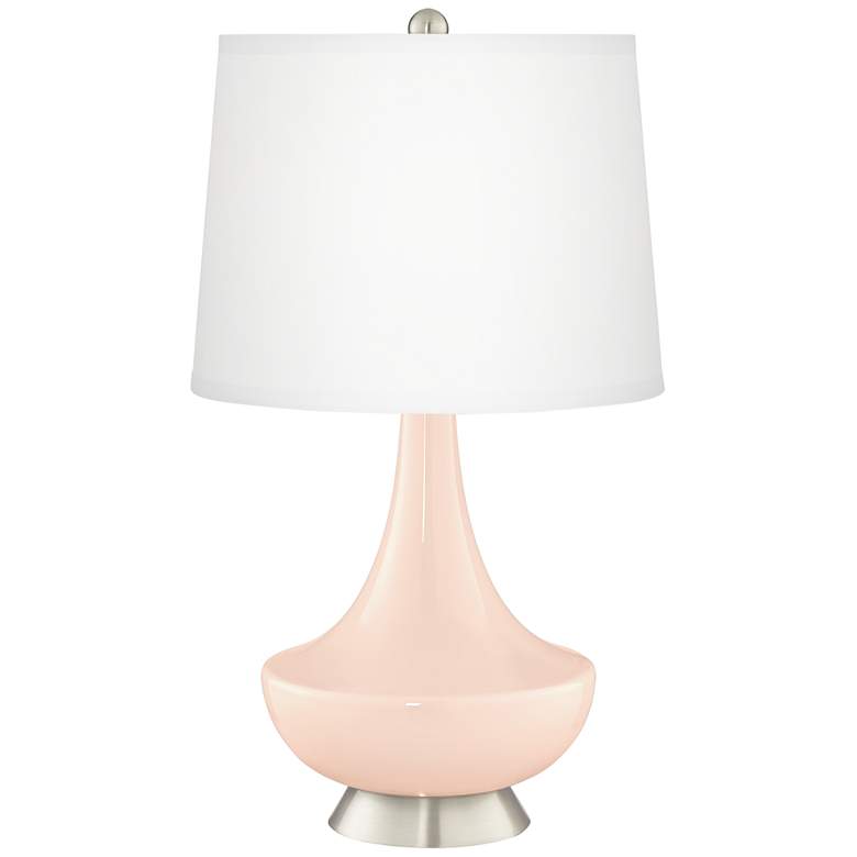 Image 2 Linen Gillan Glass Table Lamp with Dimmer