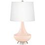 Linen Gillan Glass Table Lamp with Dimmer