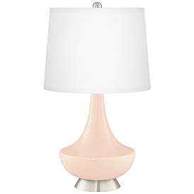 Image2 of Linen Gillan Glass Table Lamp