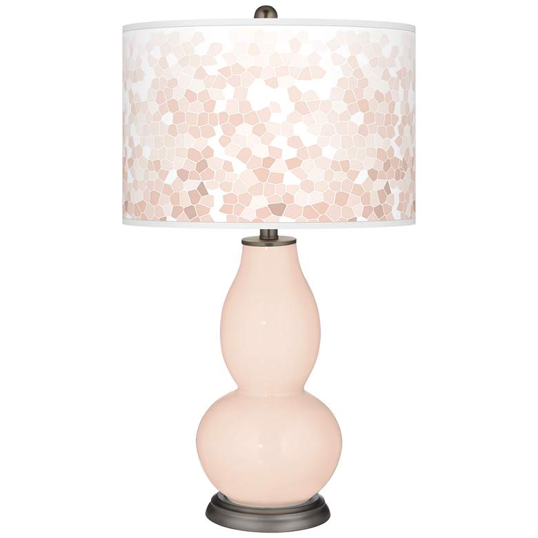 Image 1 Linen Mosaic Giclee Double Gourd Table Lamp