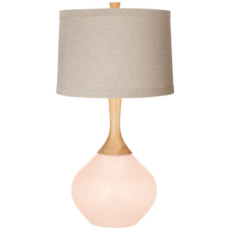 Image 1 Linen Natural Linen Drum Shade Wexler Table Lamp